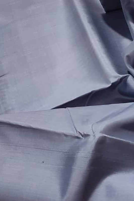Grey Plain Pure Silk Fabric - Luxurion World