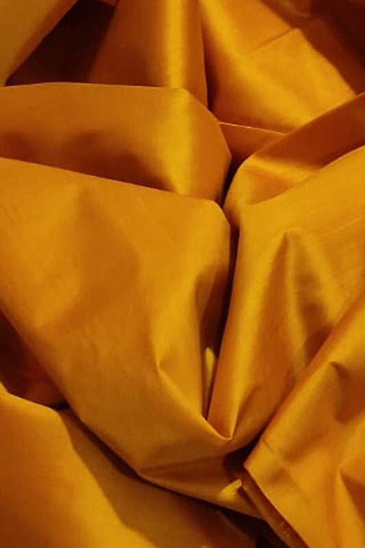 Yellow Plain Pure Silk Fabric - Luxurion World