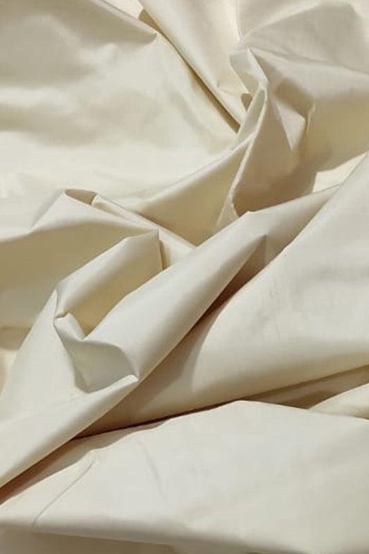 Off White Plain Pure Silk Fabric