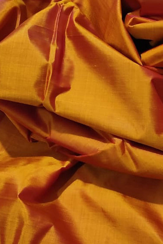 Yellow Plain Pure Silk Fabric