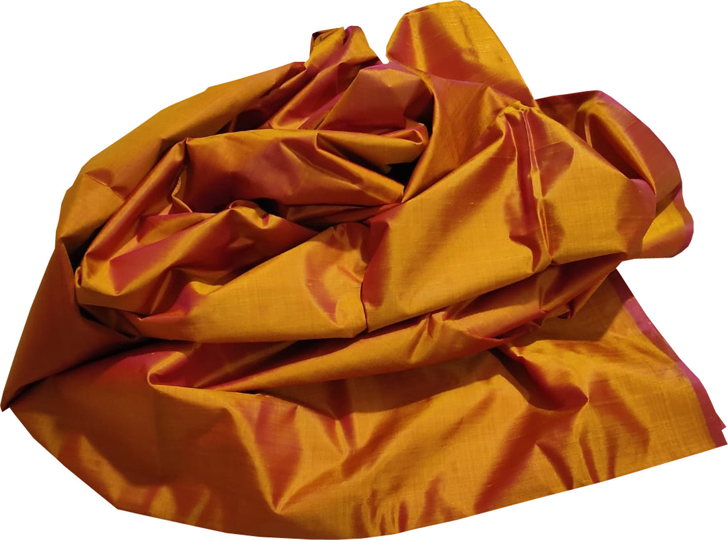 Yellow Plain Pure Silk Fabric - Luxurion World