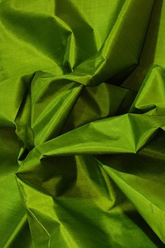 Green Plain Pure Silk Fabric - Luxurion World