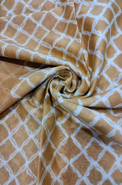 Yellow Shibori Cotton Silk Fabric ( 2.5 Mtrs ) - Luxurion World