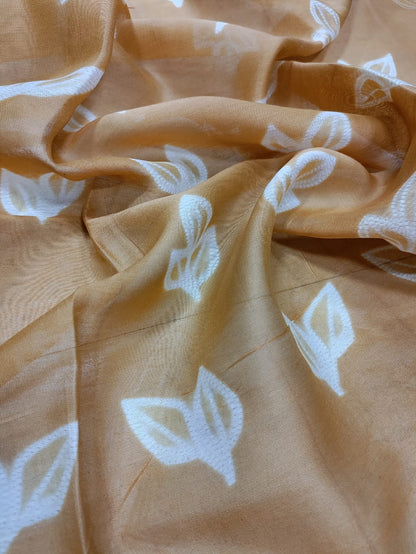 Yellow Shibori Cotton Silk Fabric ( 2.5 Mtrs )