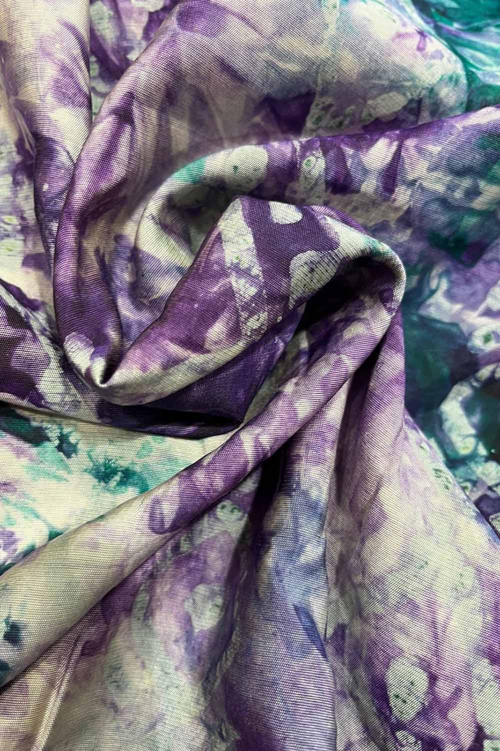 Multicolor Trendy Batik Print Silk Fabric ( 1 Mtr )