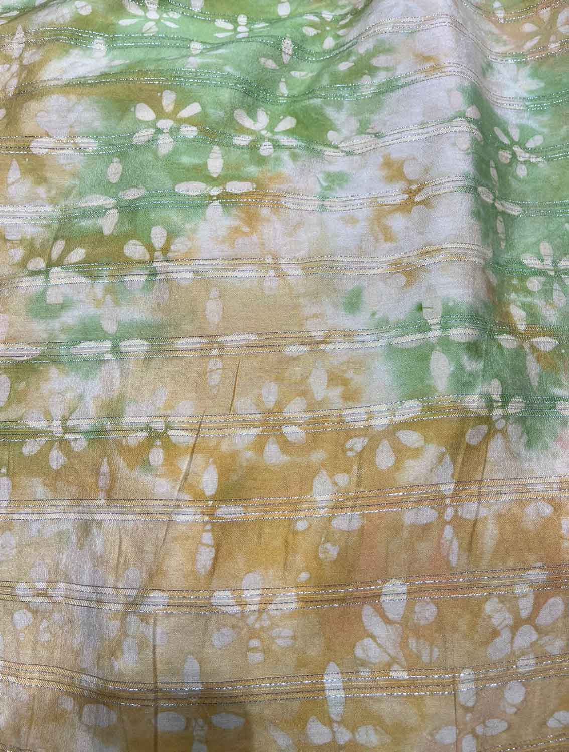 Multicolor Trendy Batik Print Silk Fabric ( 1 Mtr )