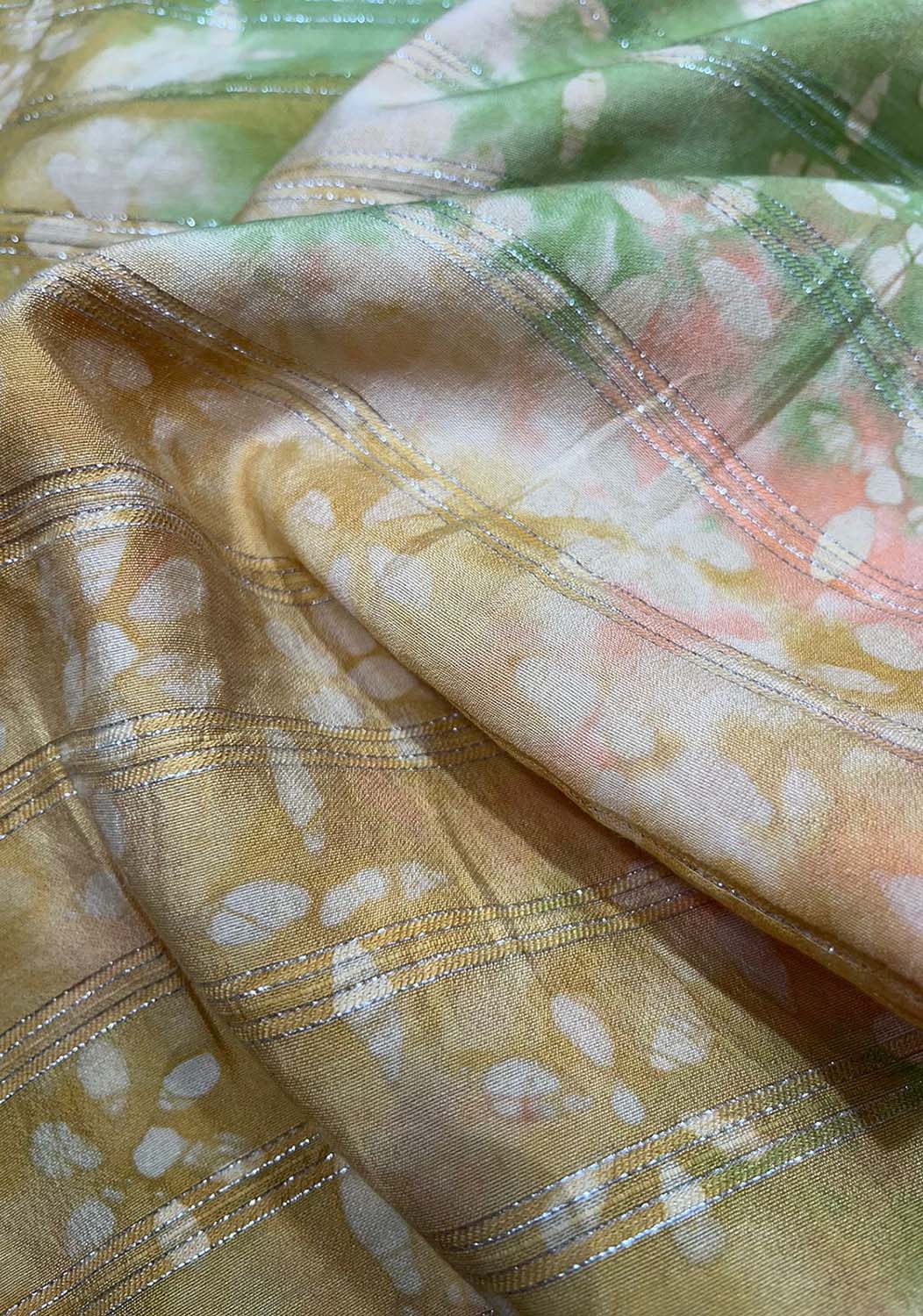 Multicolor Trendy Batik Print Silk Fabric ( 1 Mtr ) - Luxurion World