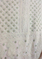 Pink Embroidered Trendy Georgette Sequins Work Fabric ( 1 Mtr ) - Luxurion World
