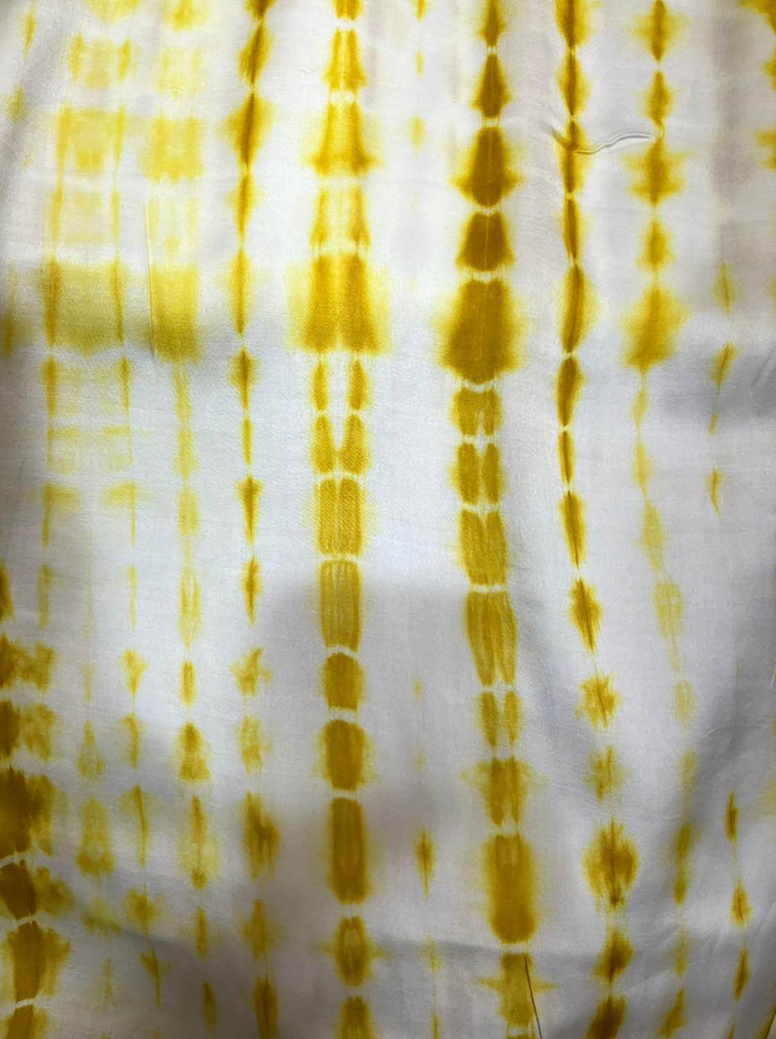 Yellow Tie And Dye Work Trendy Modal Satin Silk Fabric ( 1 Mtr ) - Luxurion World