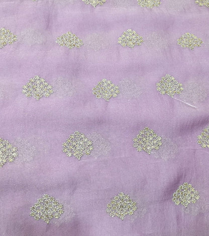 Purple Embroidered Trendy Georgette Sequins Work Fabric ( 1 Mtr )