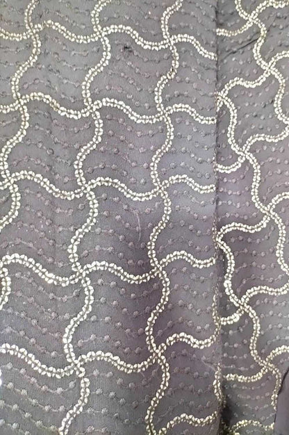 Grey Embroidered Trendy Georgette Sequins Work Fabric - Luxurion World