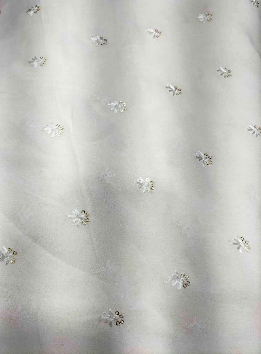 Dyeable Trendy Embroidered Georgette Sequins Work Fabric