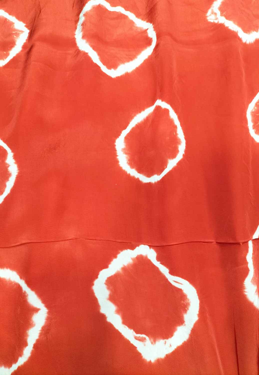 Orange Trendy Crepe Tie And Dye Design Fabric