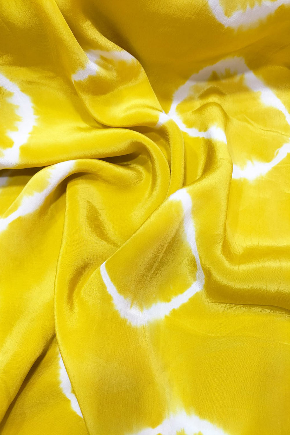 Yellow Trendy Crepe Tie And Dye Design Fabric - Luxurion World