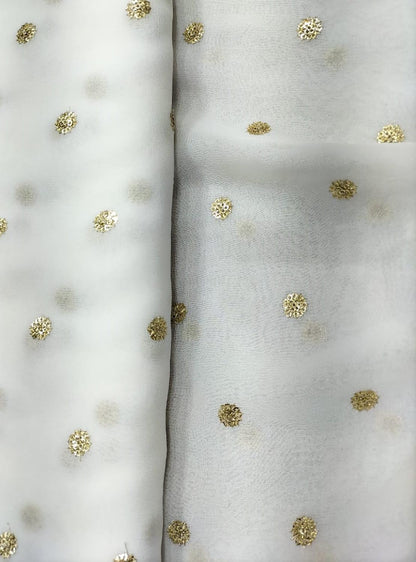 Dyeable Trendy Georgette Sequins Work Fabric - Luxurion World