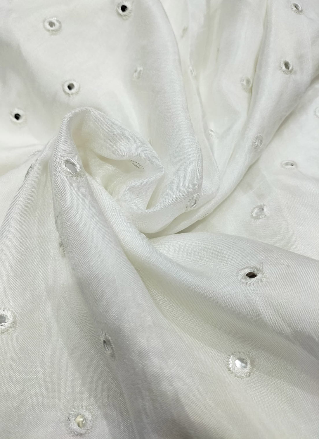 Dazzling Georgette Fabric with Foil Mirror Work - 1 Mtr - Luxurion World