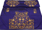 Blue Hand Zardozi Work Pure Bangalore Silk Blouse Fabric - Luxurion World