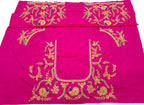 Pink Hand Zardozi Work Pure Bangalore Silk Blouse Fabric - Luxurion World