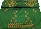 Green Hand Zardozi Work Pure Bangalore Silk Blouse Fabric - Luxurion World