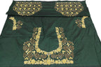 Green Hand Zardozi Work Pure Bangalore Silk Blouse Fabric - Luxurion World