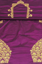 Purple Hand Zardozi Work Pure Bangalore Silk Blouse Fabric - Luxurion World