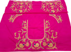 Pink Hand Zardozi Work Pure Bangalore Silk Blouse Fabric - Luxurion World
