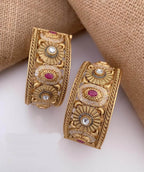 Golden Kundan Bangles - Luxurion World