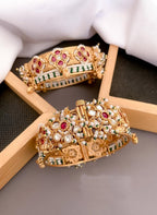 Golden Kundan Bangles - Luxurion World
