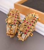 Golden Kundan Elephant Design Bangles - Luxurion World
