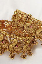 Golden Kundan Peacock Design Bangles - Luxurion World