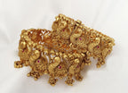 Golden Kundan Peacock Design Bangles - Luxurion World