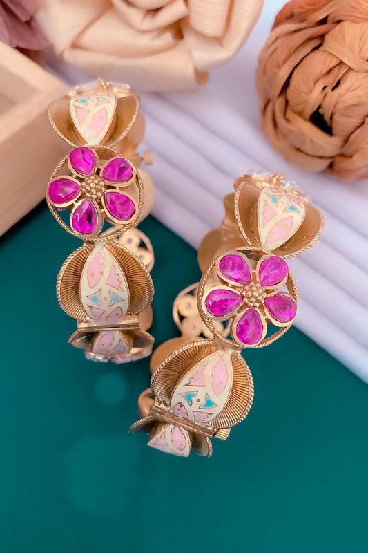 Golden Kundan Bangles - Luxurion World