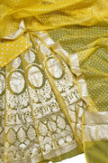 Stunning Yellow Banarasi Organza Silk Lehenga Set - Unstitched Beauty - Luxurion World