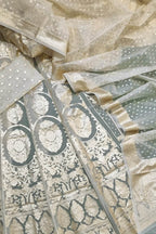 Pastel Banarasi Organza Silk Lehenga Set - Unstitched Elegance - Luxurion World
