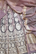 Stunning Pink Banarasi Organza Silk Lehenga Set - Unstitched - Luxurion World