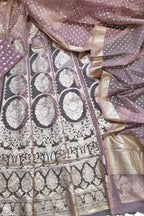 Stunning Pink Banarasi Organza Silk Lehenga Set - Unstitched - Luxurion World