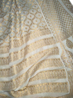 Dyeable Banarasi Handloom Pure Georgette Unstitched Lehenga Set - Luxurion World