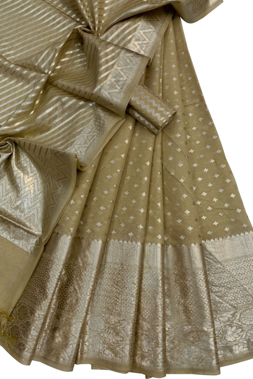 Stunning Pastel Banarasi Chanderi Lehenga Set with Dupatta - Luxurion World