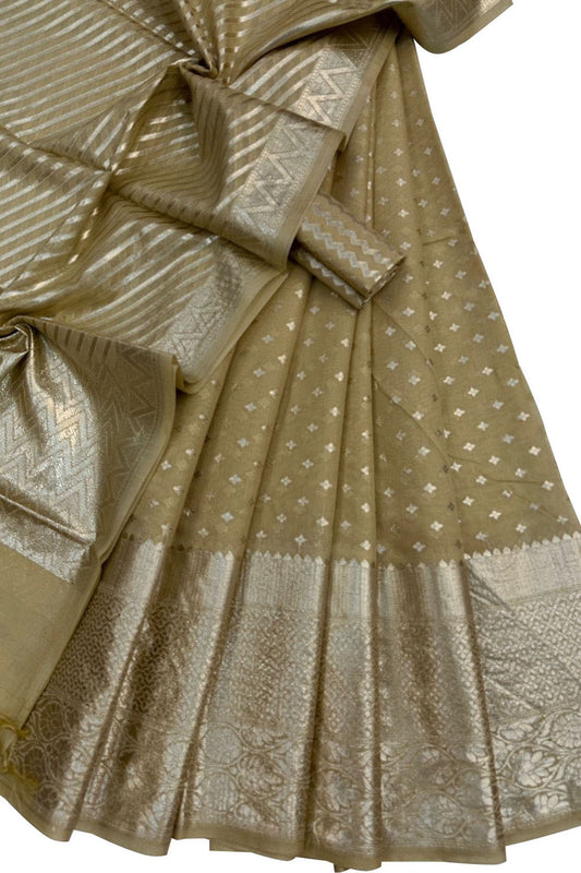 Stunning Pastel Banarasi Chanderi Lehenga Set with Dupatta - Luxurion World