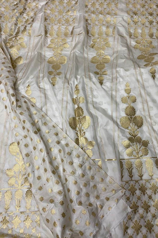Dazzling Dyeable Banarasi Silk Lehenga: Unstitched Elegance - Luxurion World