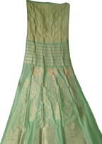 Green Handloom Banarasi Katan Silk Lehenga Set - A Stunning Choice - Luxurion World