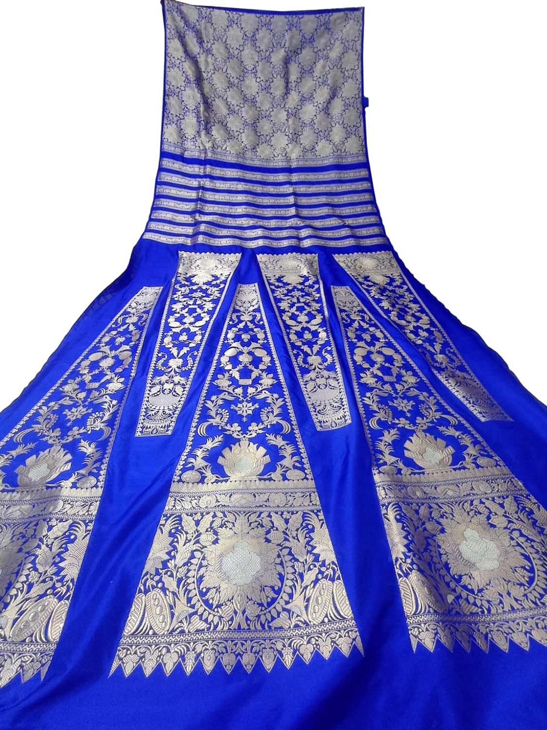 Stunning Blue Banarasi Katan Silk Lehenga Set - Exquisite Handloom Design - Luxurion World