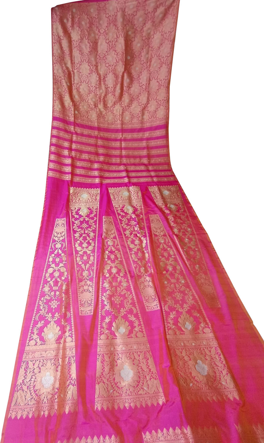 Stunning Pink Handloom Banarasi Katan Silk Lehenga Set - Exquisite Design - Luxurion World