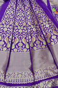 Exquisite Purple Banarasi Katan Silk Lehenga Set - Unstitched - Luxurion World