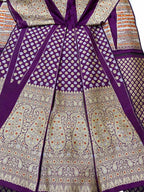 Exquisite Purple Banarasi Katan Silk Lehenga Set - Unstitched - Luxurion World