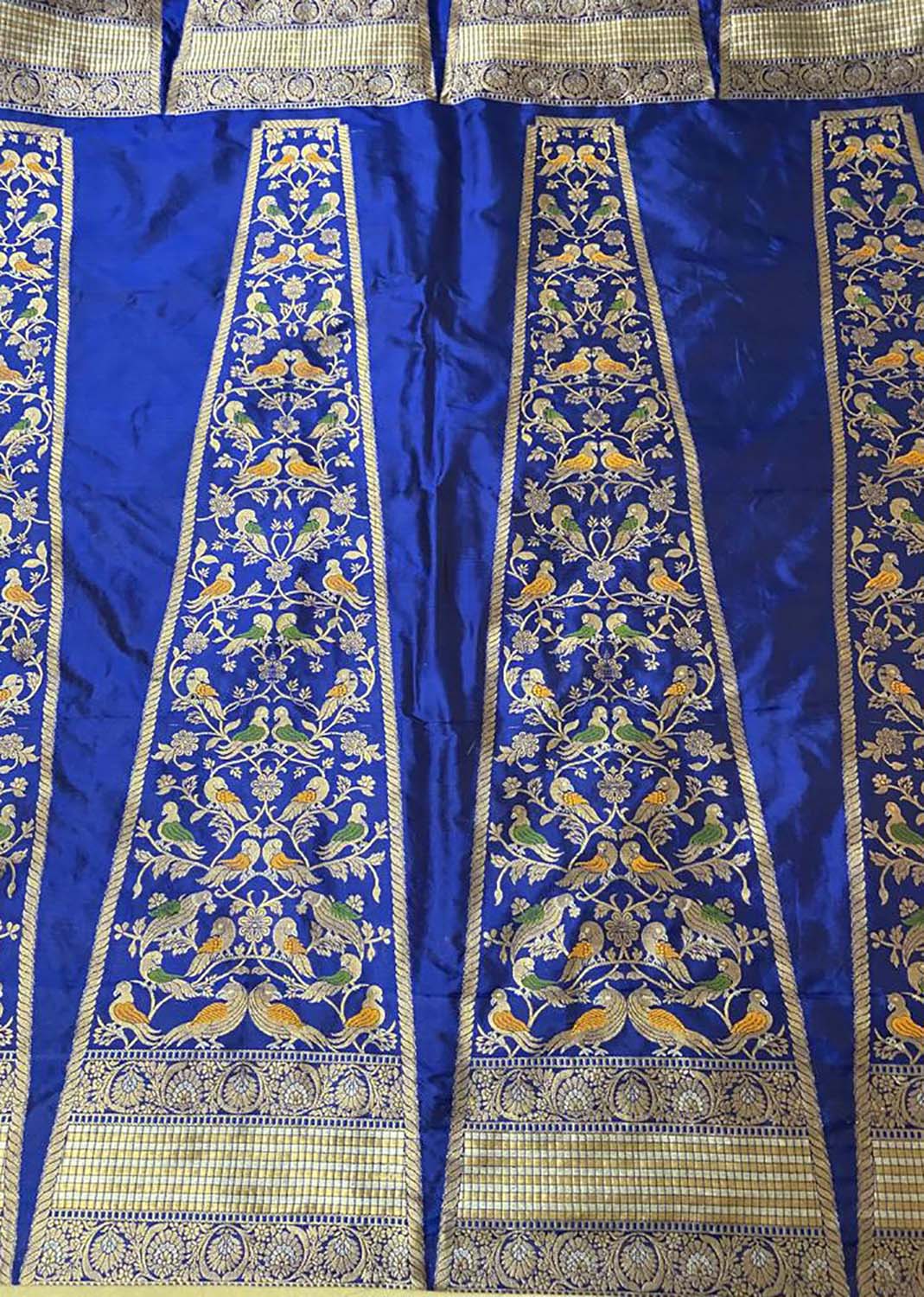 Blue Banarasi Pure Katan Silk Unstitched Lehenga Set - Luxurion World