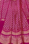 Pink Banarasi Pure Katan Silk Unstitched Lehenga Set - Luxurion World