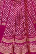 Pink Banarasi Pure Katan Silk Unstitched Lehenga Set - Luxurion World