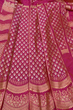 Pink Banarasi Pure Katan Silk Unstitched Lehenga Set - Luxurion World