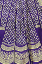 Purple Banarasi Pure Katan Silk Unstitched Lehenga Set - Luxurion World